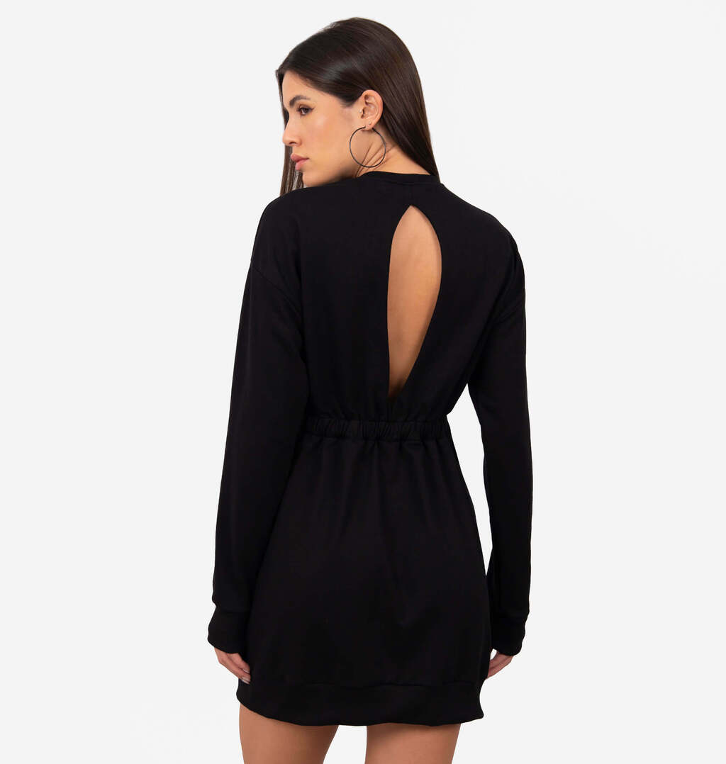 Vestido Moletinho Abertura Nas Costas