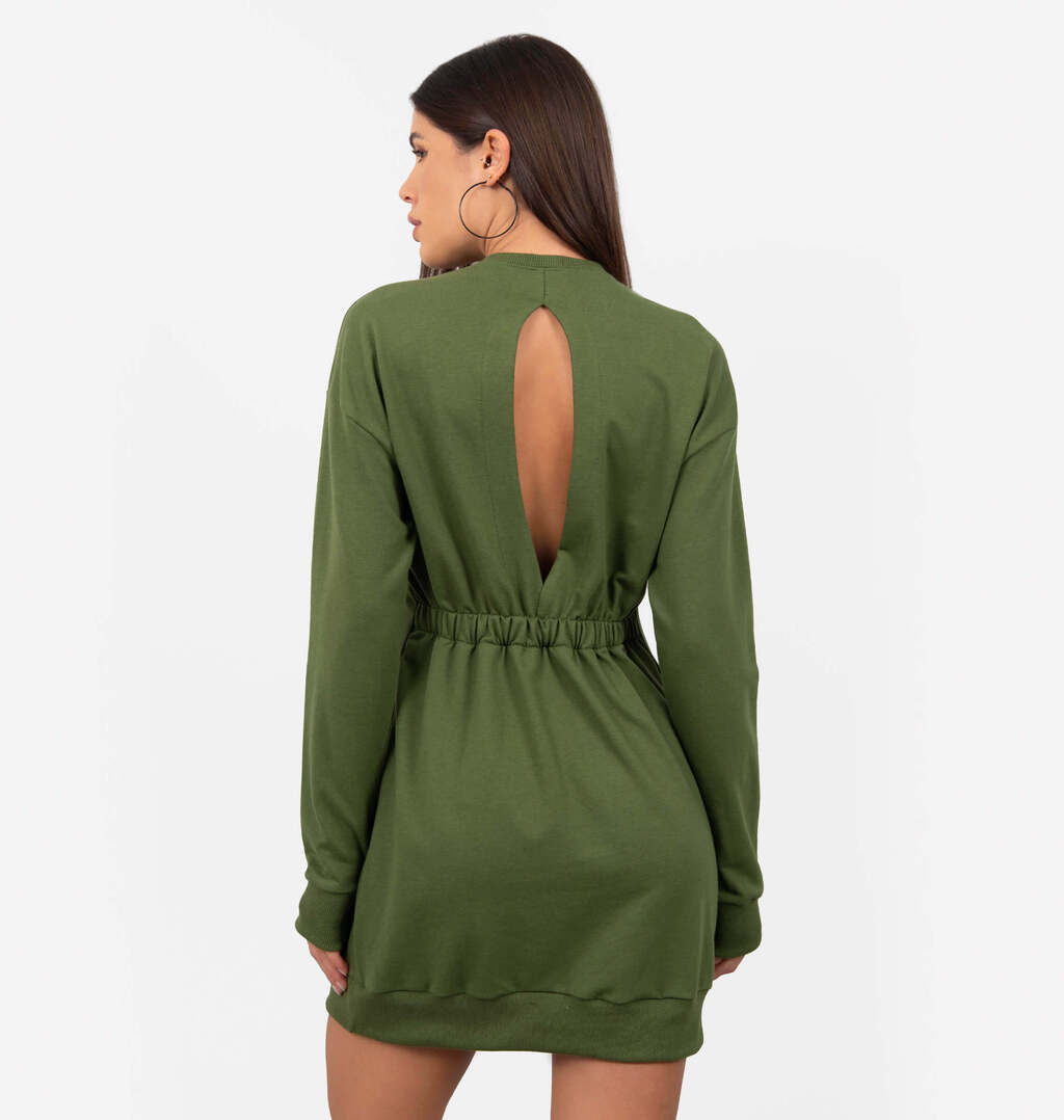 Vestido Moletinho Abertura Nas Costas