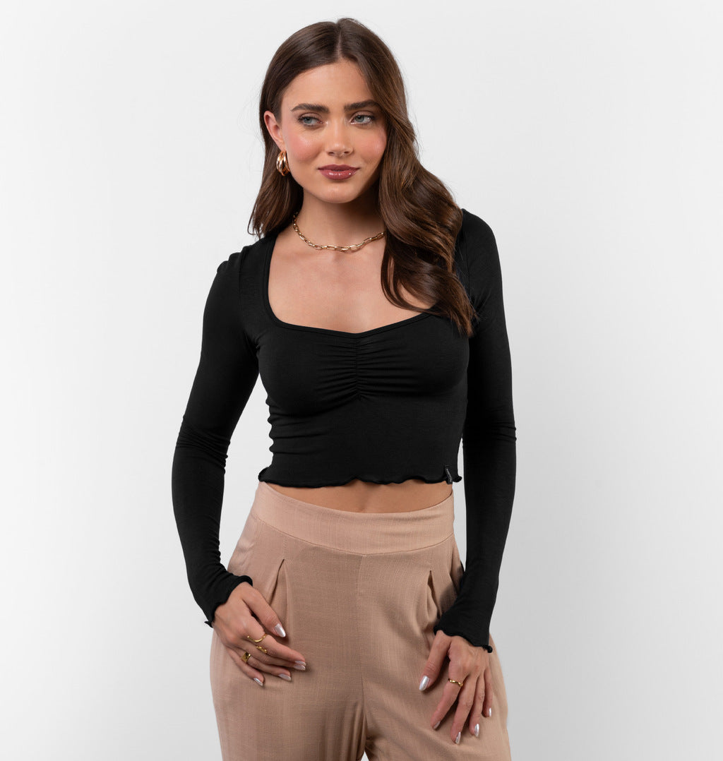 Blusa Decote Quadrado Com Franzido