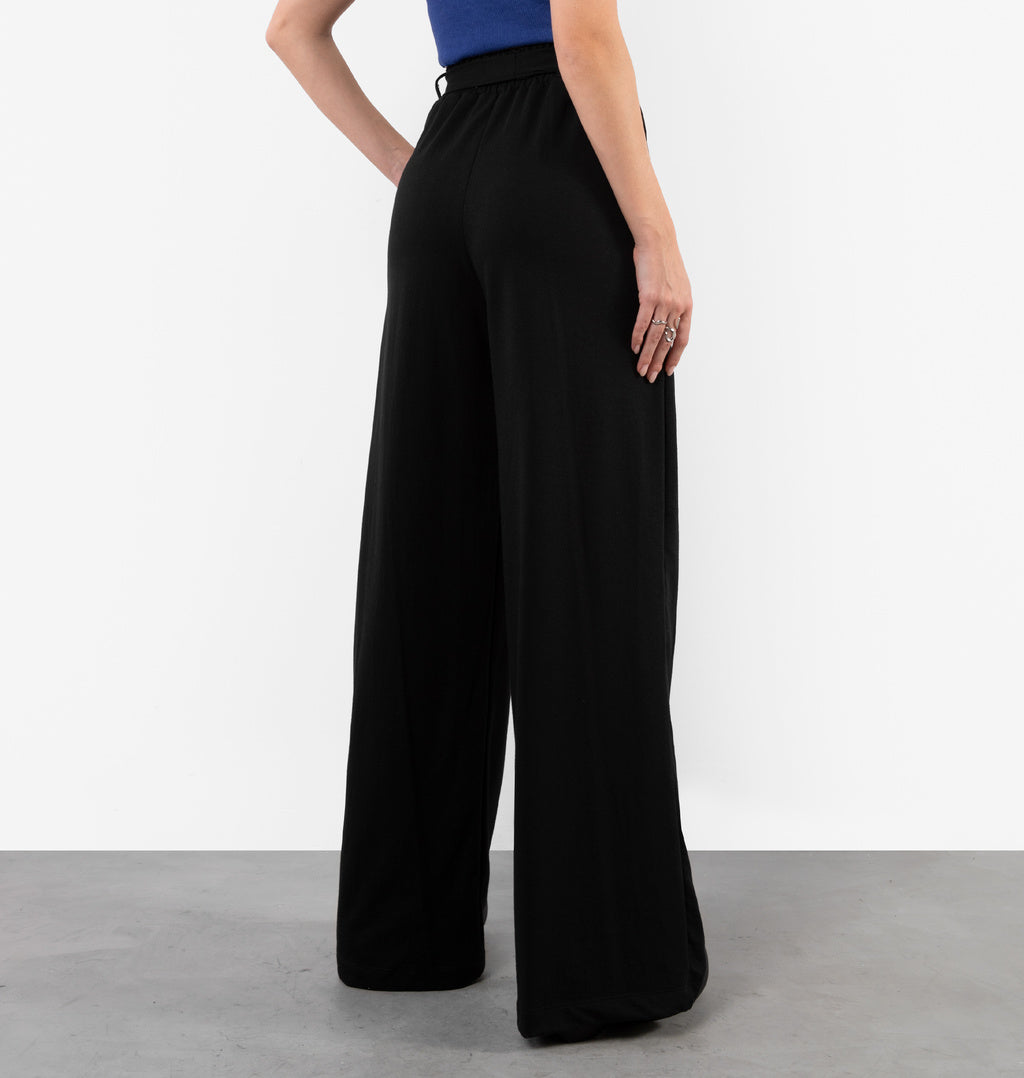 Calça Wide Leg Com Cinto Faixa