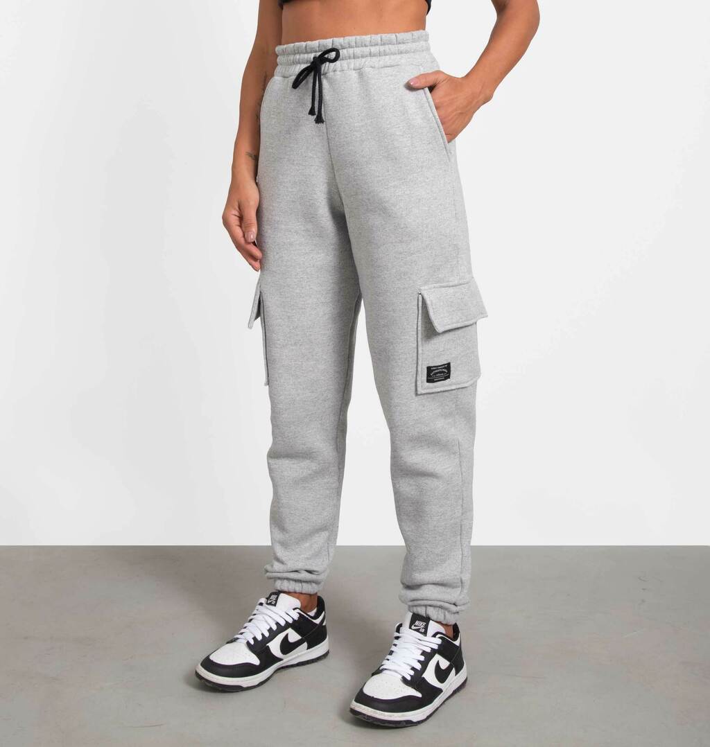 Calça Jogger Cargo De Moletom