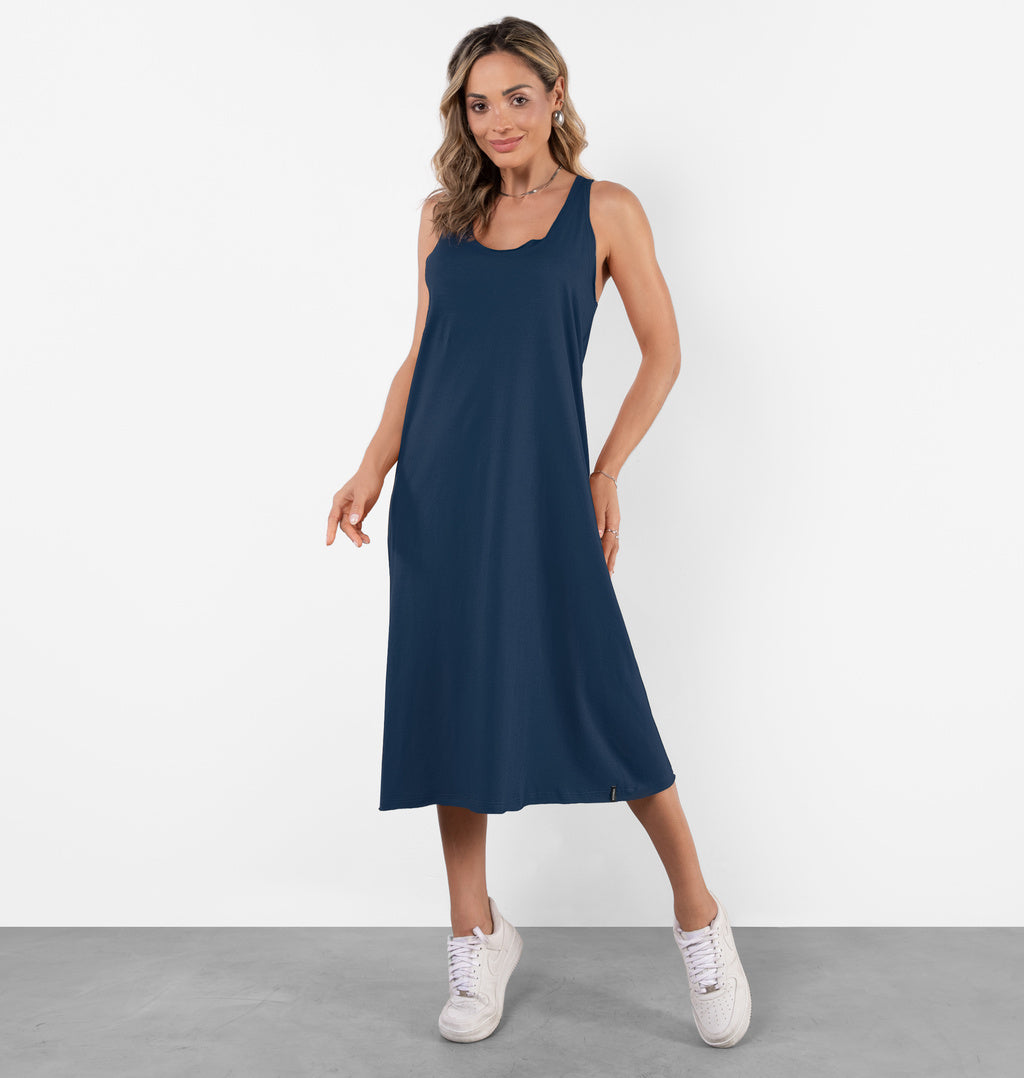 Vestido Regata Em Meia Malha Midi