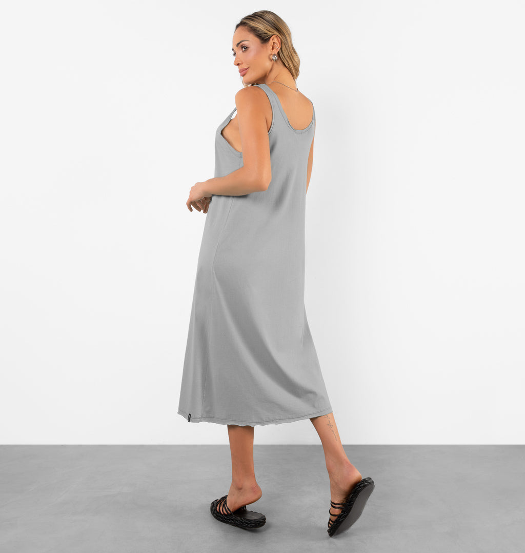 Vestido Regata Em Meia Malha Midi
