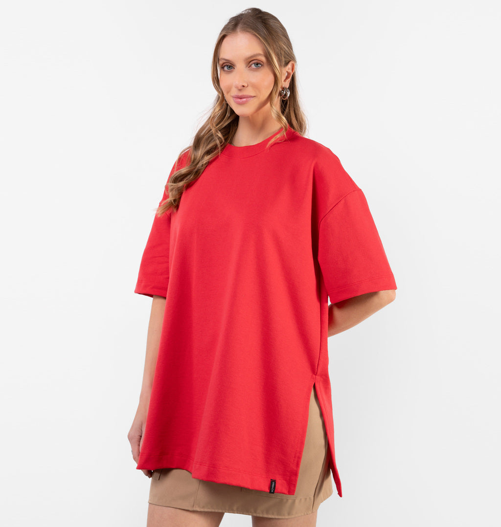 Camiseta Over Com Recorte Lateral