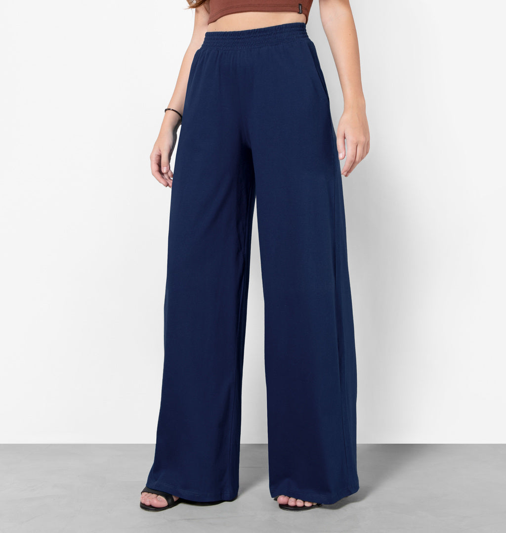 Calça Pantalona Em Meia Malha