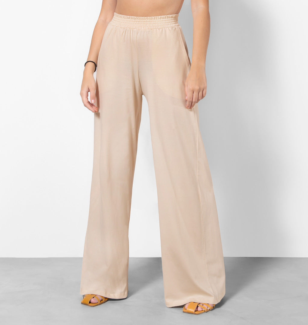 Calça Pantalona Em Meia Malha