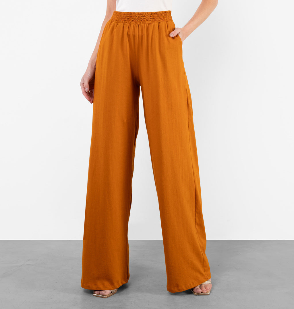 Calça Pantalona Em Meia Malha