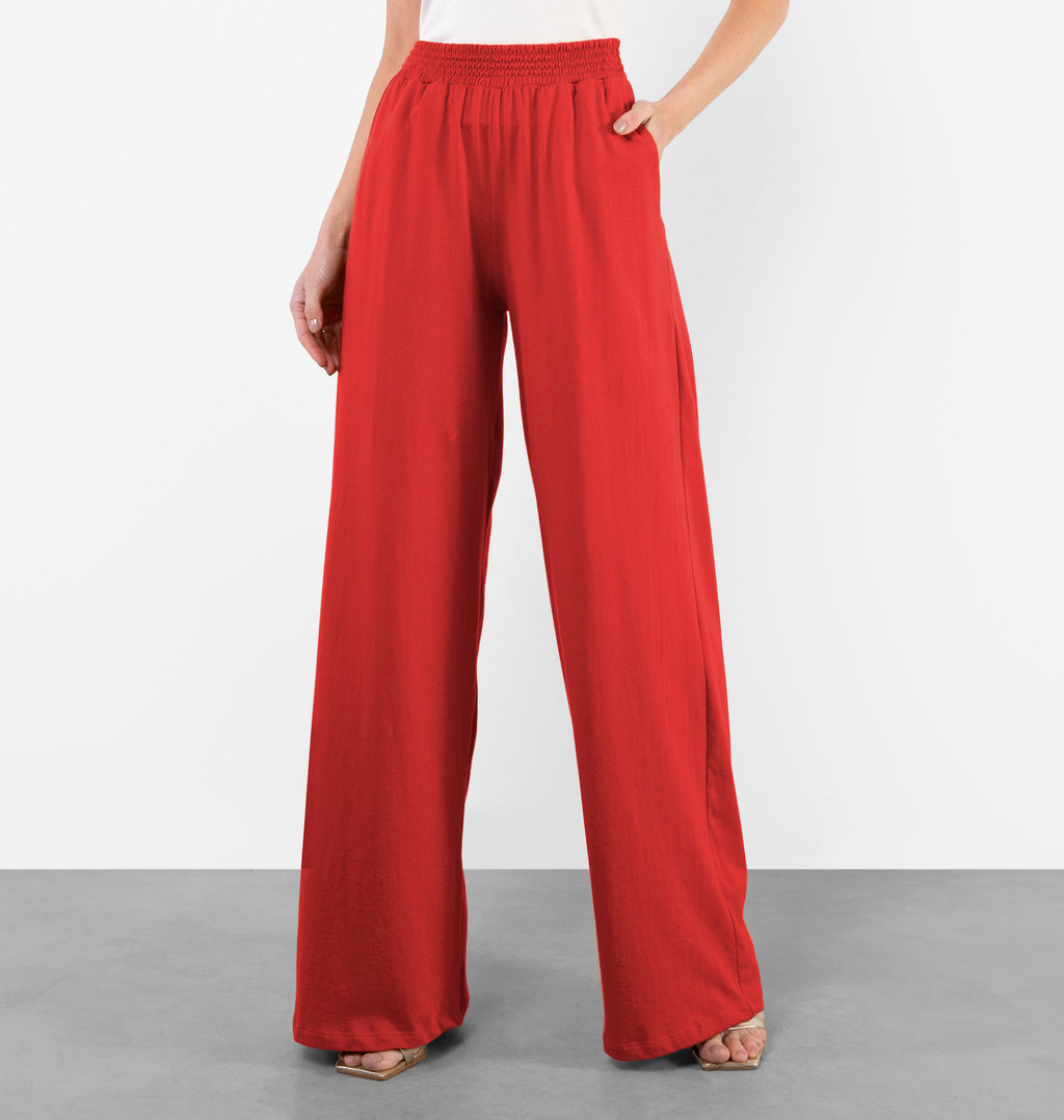 Calça Pantalona Em Meia Malha