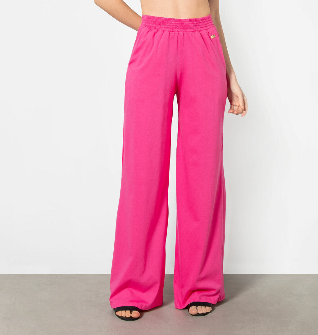 Calça Pantalona Em Meia Malha