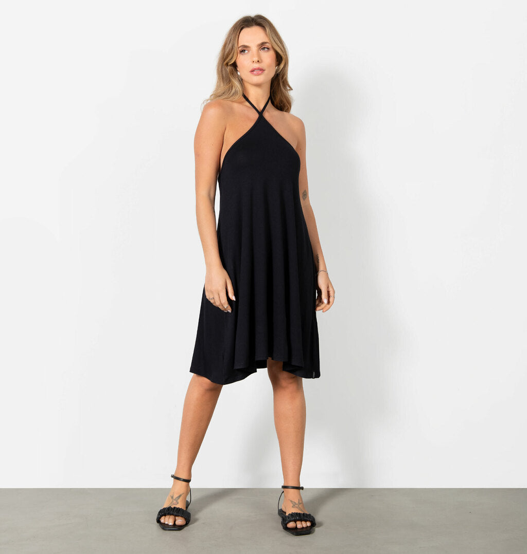 Vestido Evasê Com Frente Única