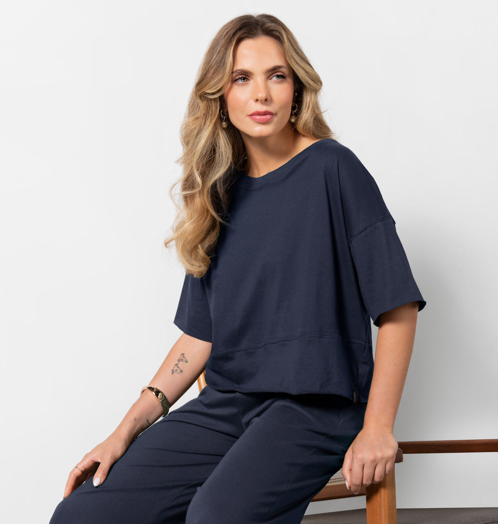 T-shirt Meia Malha A Fio