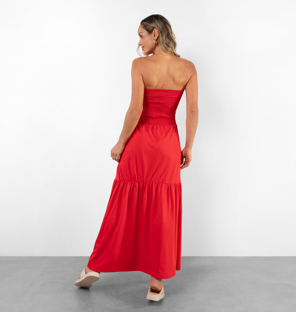 Vestido Midi Com Recorte Maria Tomara Que Caia