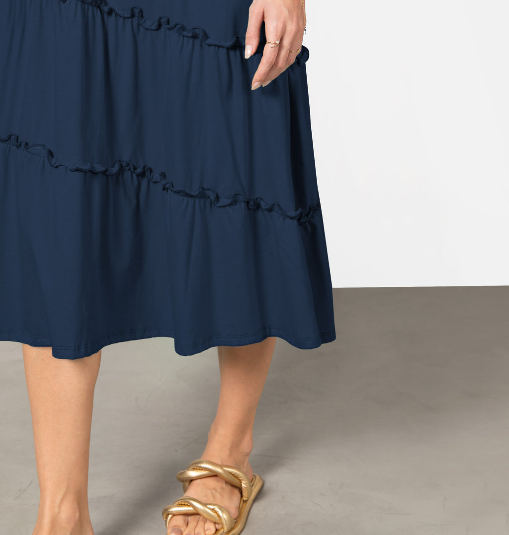 Vestido Midi Com Recorte Maria Assimétrico