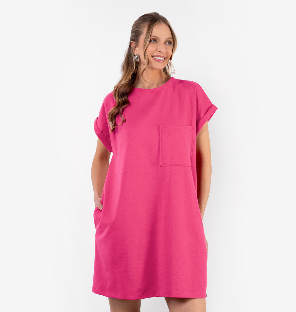 Vestido Tee Dress Curto Com Bolso