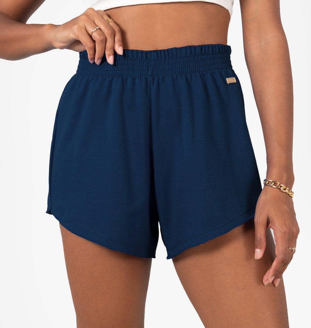 Short Cós Com Elástico Em Moletinho