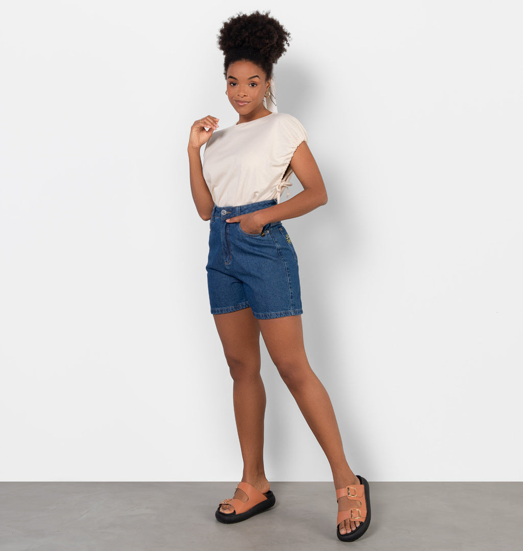 Blusa Muscle Tee Com Amarração Na Manga