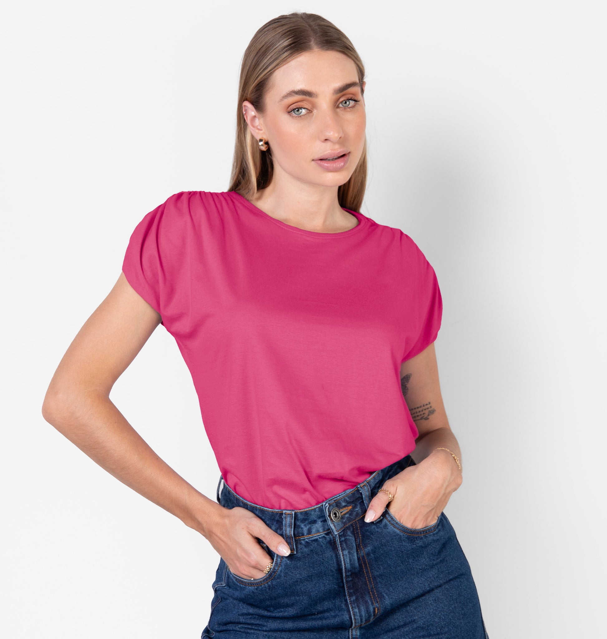 Blusa Muscle Tee Com Franzido