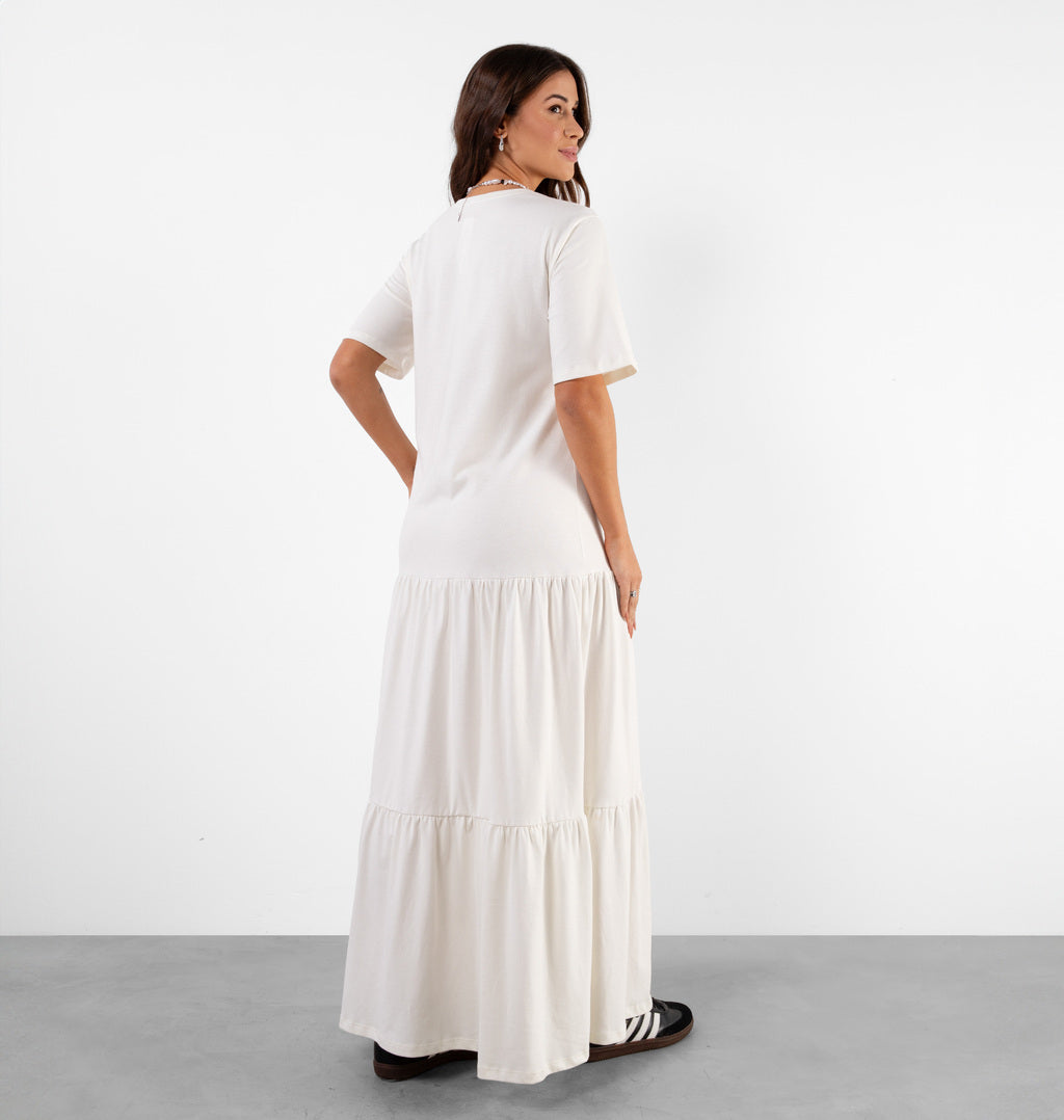 Vestido Tee Dress Longo Com Recorte Maria