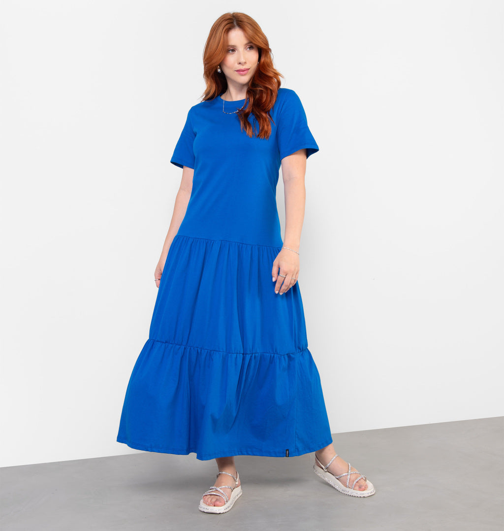 Vestido Tee Dress Longo Com Recorte Maria