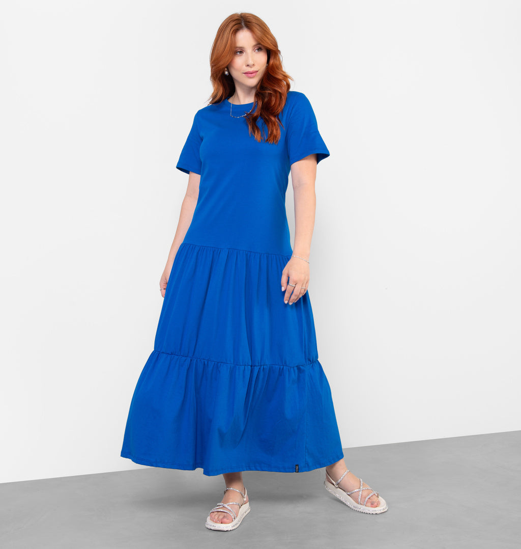 Vestido Tee Dress Longo Com Recorte Maria