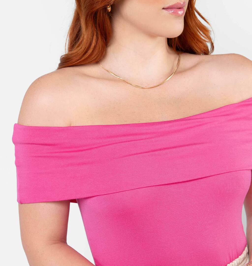Blusa Ombro A Ombro Em Viscolycra