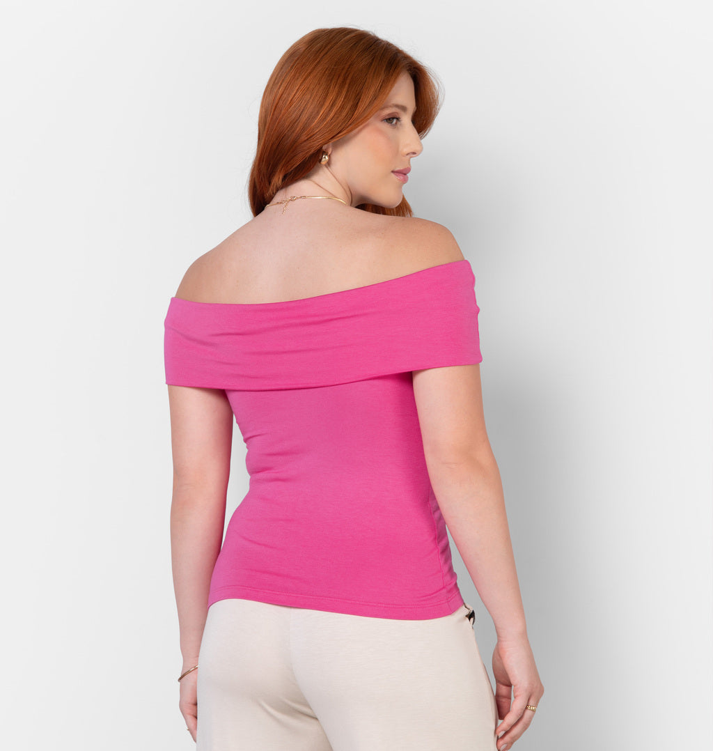 Blusa Ombro A Ombro Em Viscolycra