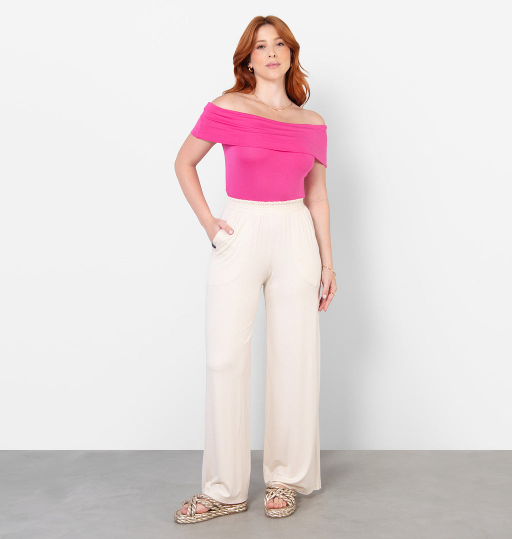 Blusa Ombro A Ombro Em Viscolycra