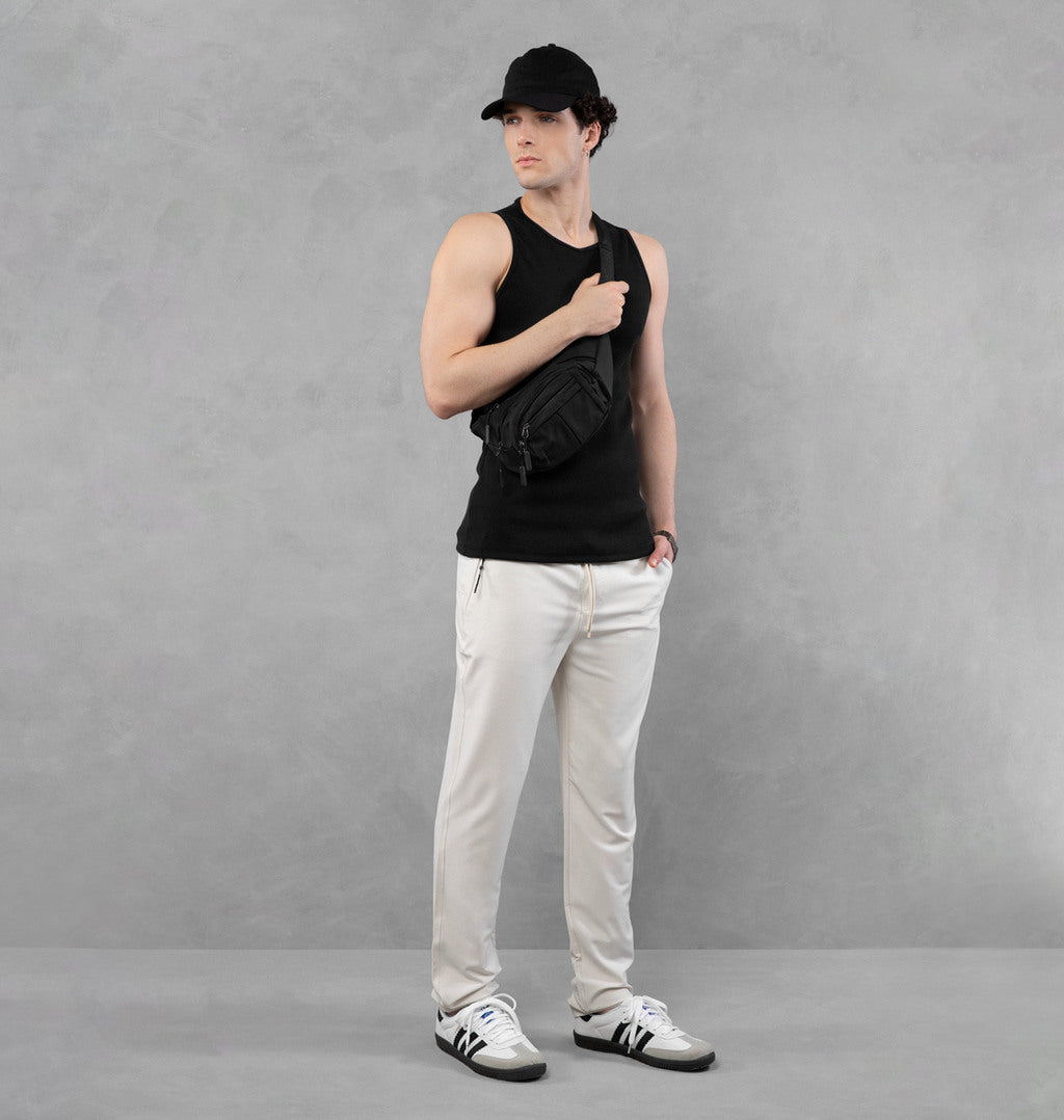 Calça Slim Com Cordão Ajustável