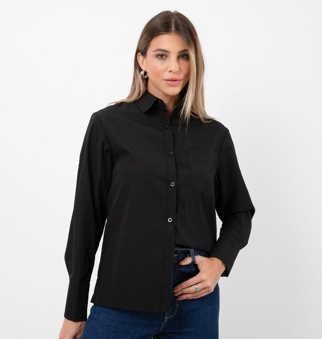 Camisa Manga Longa Com Abotoamento Frontal