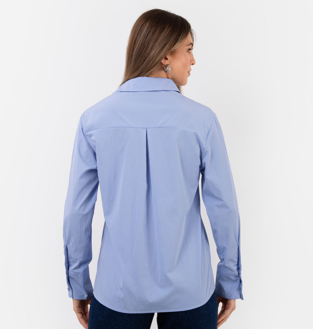Camisa Manga Longa Com Abotoamento Frontal