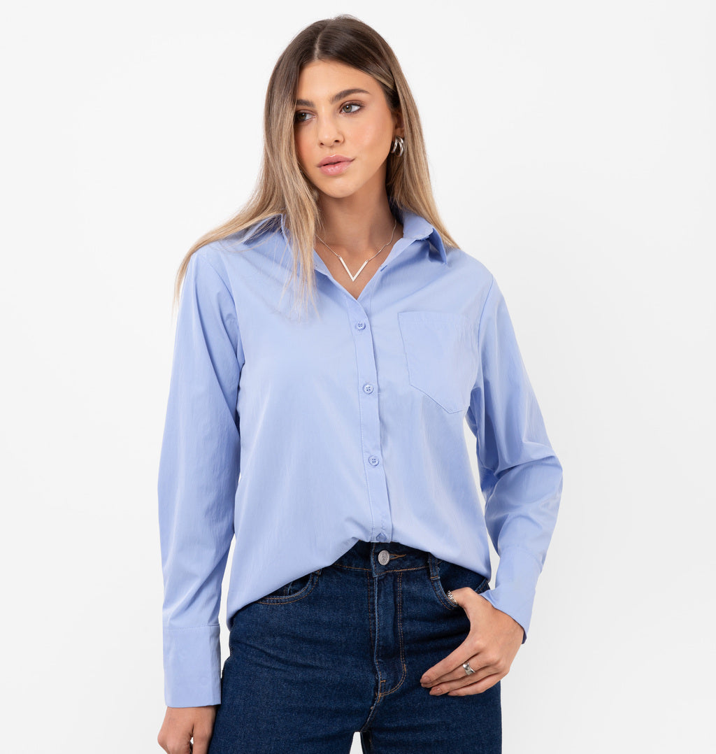 Camisa Manga Longa Com Abotoamento Frontal