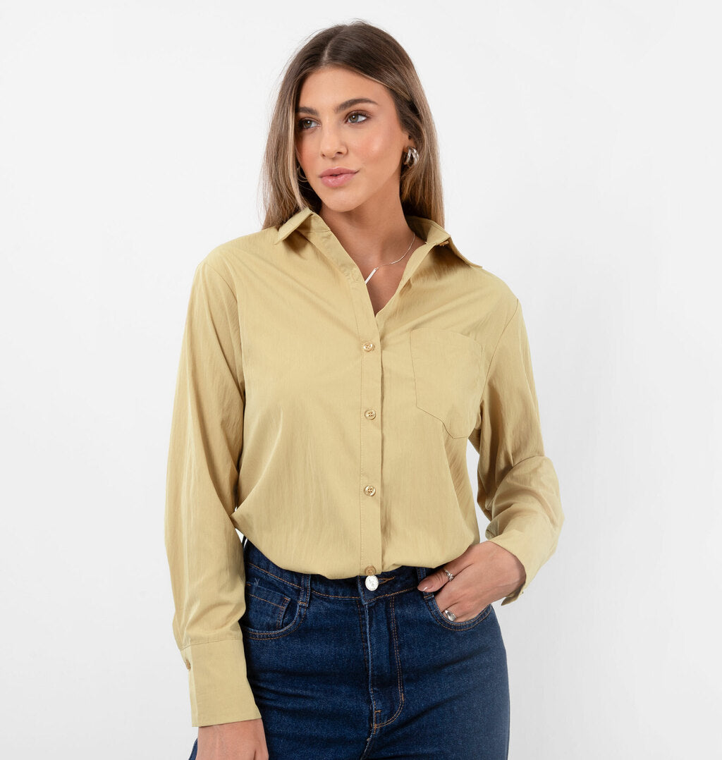 Camisa Manga Longa Com Abotoamento Frontal