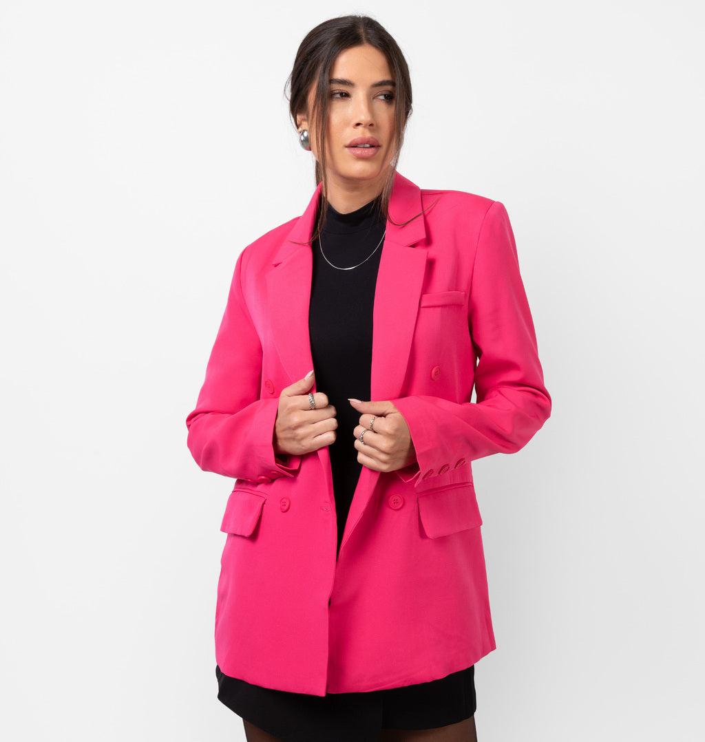 Blazer Over Em Alfaiataria Com Botões