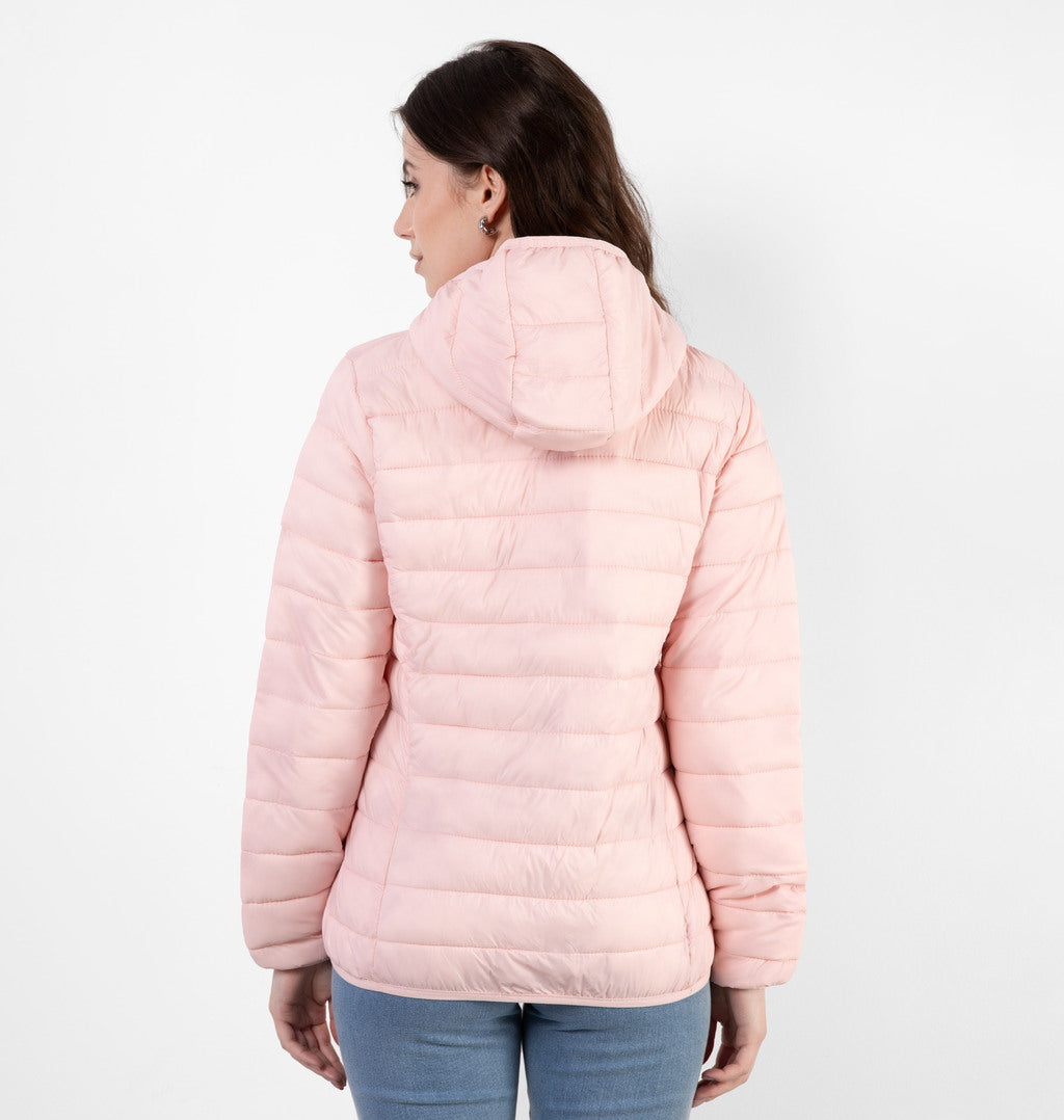 Jaqueta Puffer Com Bolsos E Capuz Removível