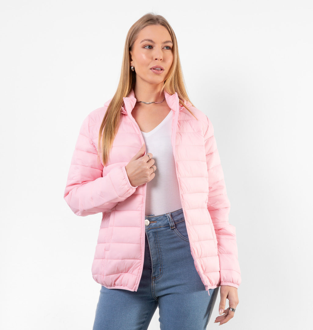 Jaqueta Puffer Com Bolsos E Capuz Removível