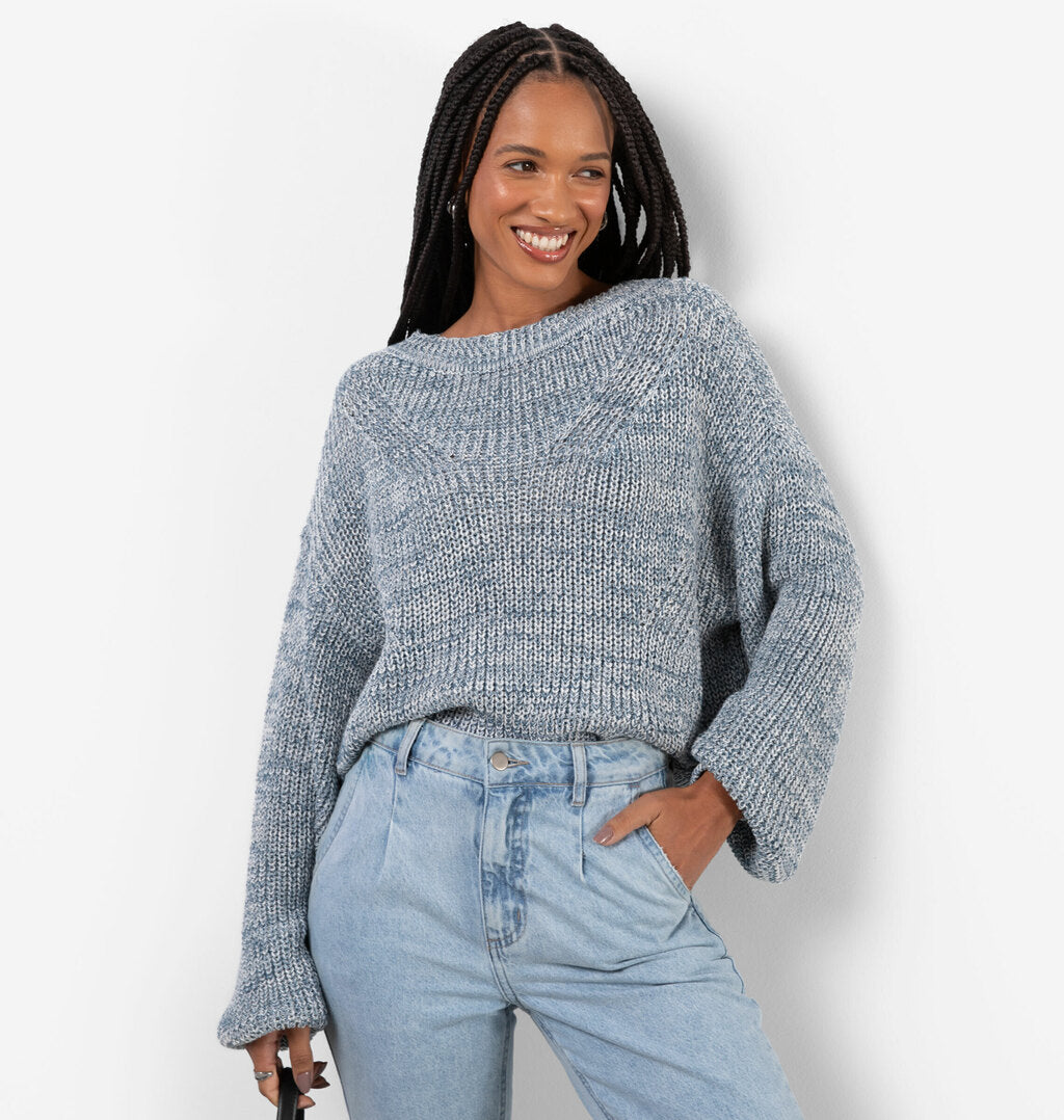 Blusa Manga Longa Oversized Em Tricot