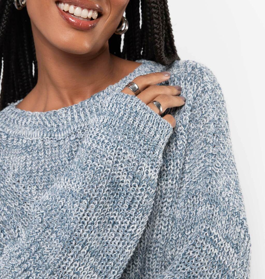 Blusa Manga Longa Oversized Em Tricot