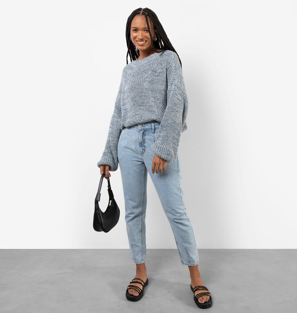 Blusa Manga Longa Oversized Em Tricot