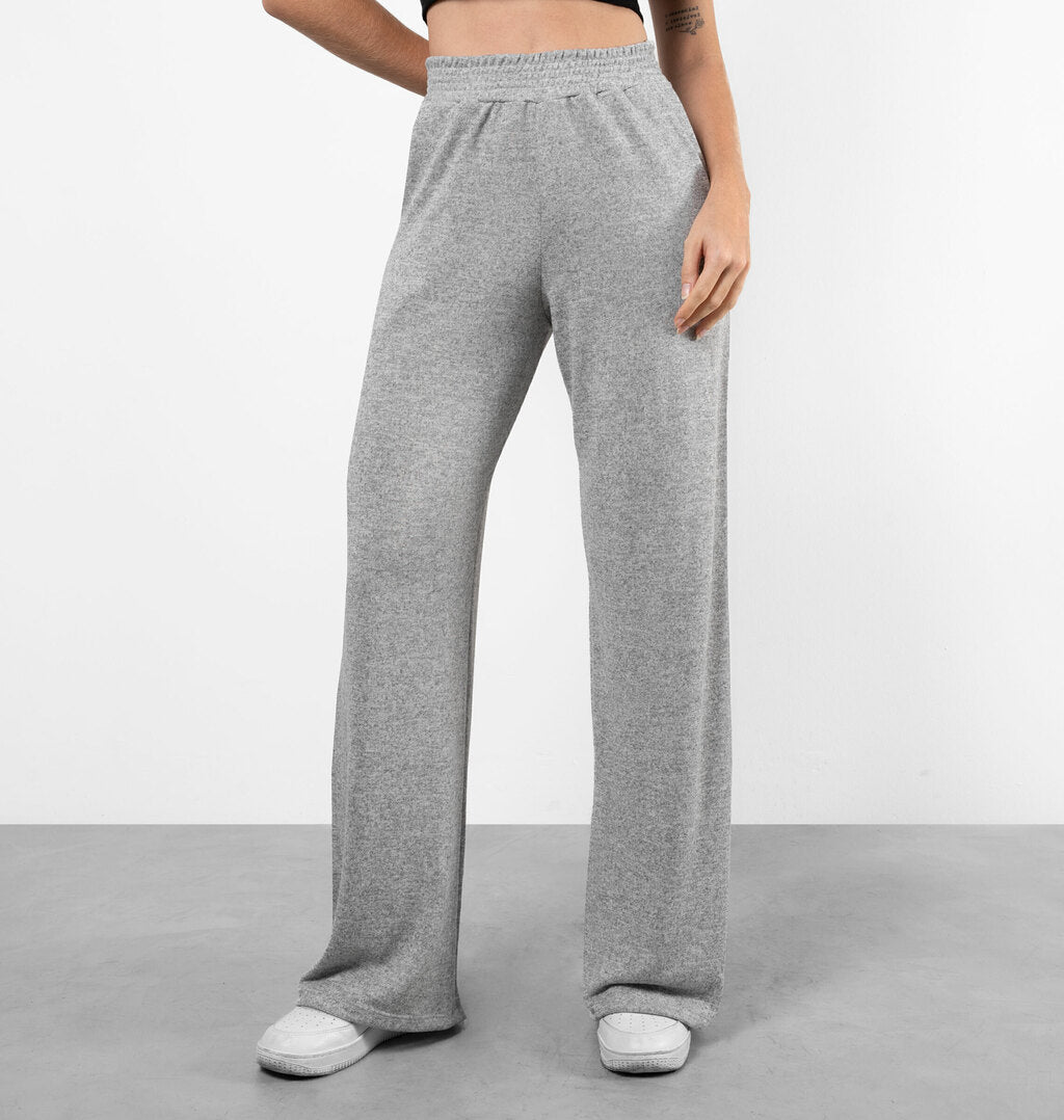 Calça Wide Leg Cós Com Elástico