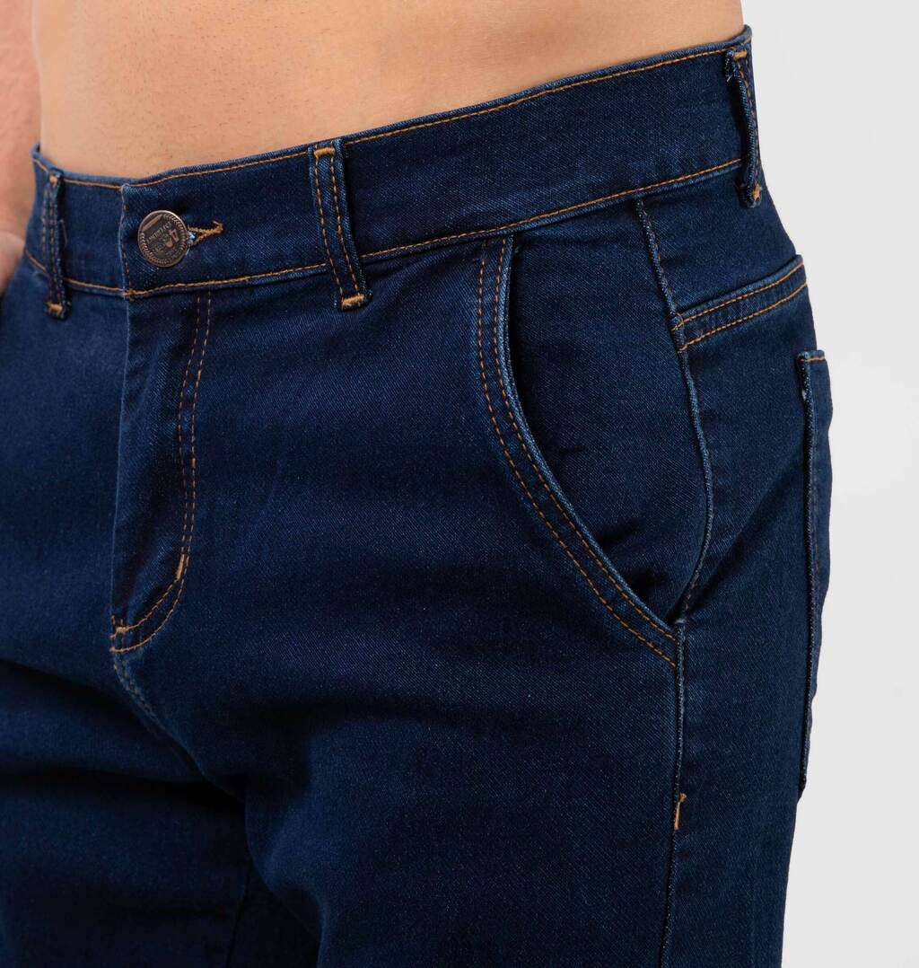 Calça Jeans Jogger Com Bolsos