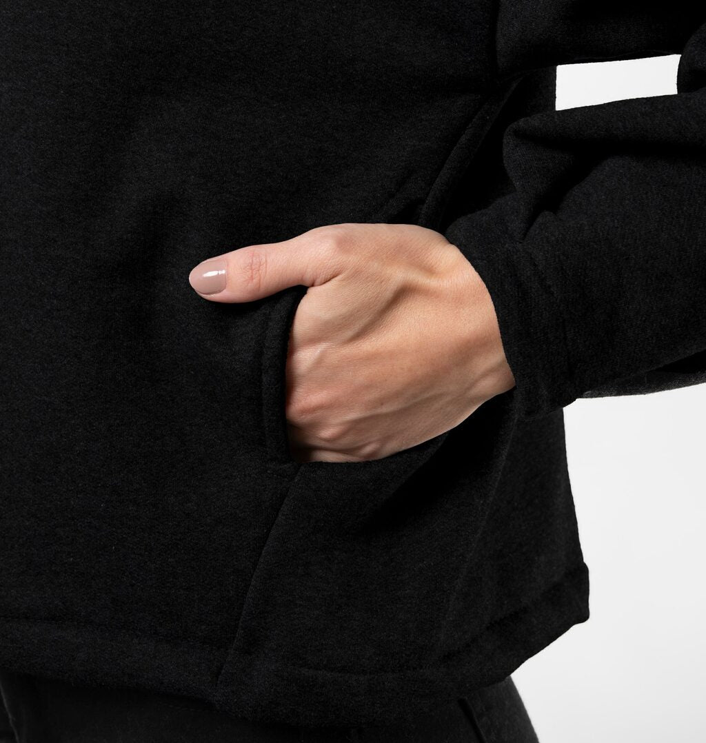 Jaqueta Com Bolso Frontal Em Moletom Peluciado