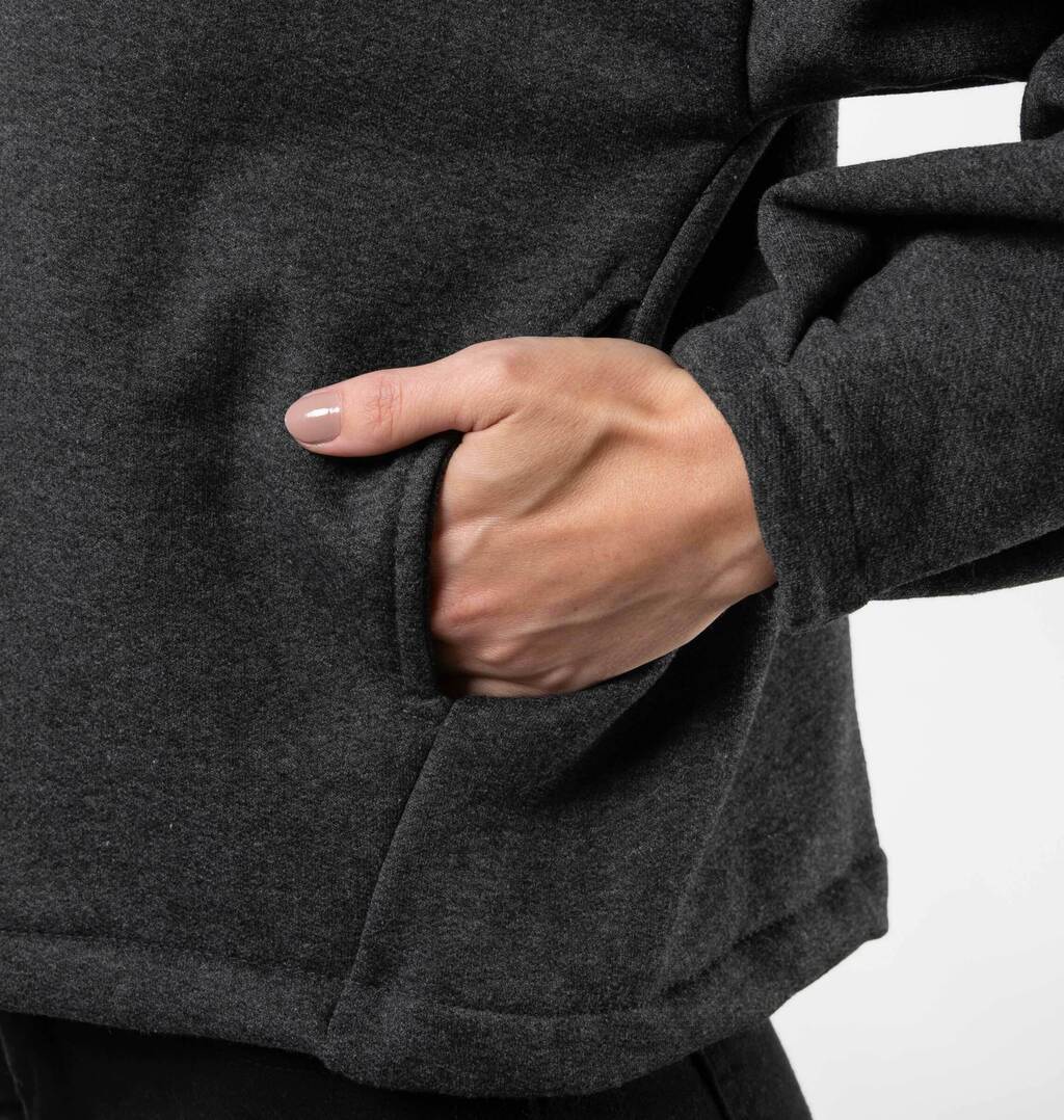 Jaqueta Com Bolso Frontal Em Moletom Peluciado