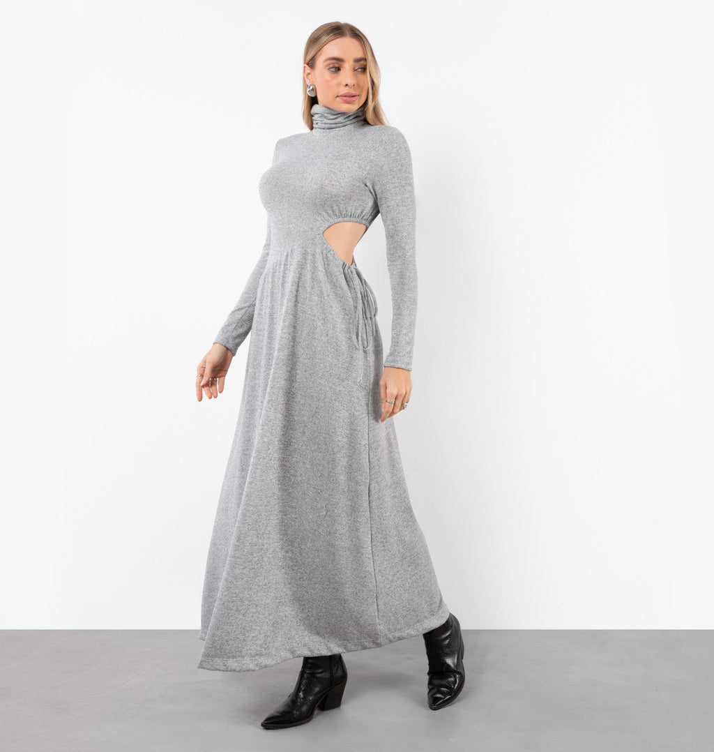 Vestido Longo Com Abertura Lateral