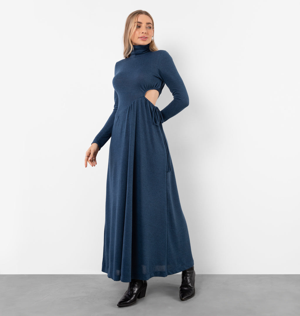 Vestido Longo Com Abertura Lateral