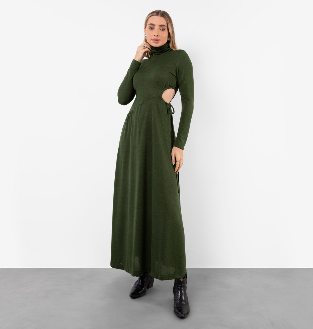 Vestido Longo Com Abertura Lateral