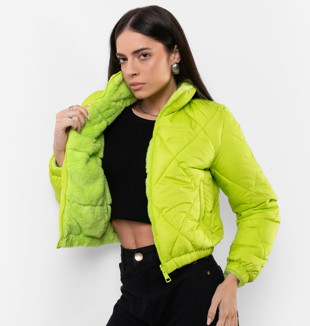 Jaqueta Puffer Dupla Face Com Bolsos