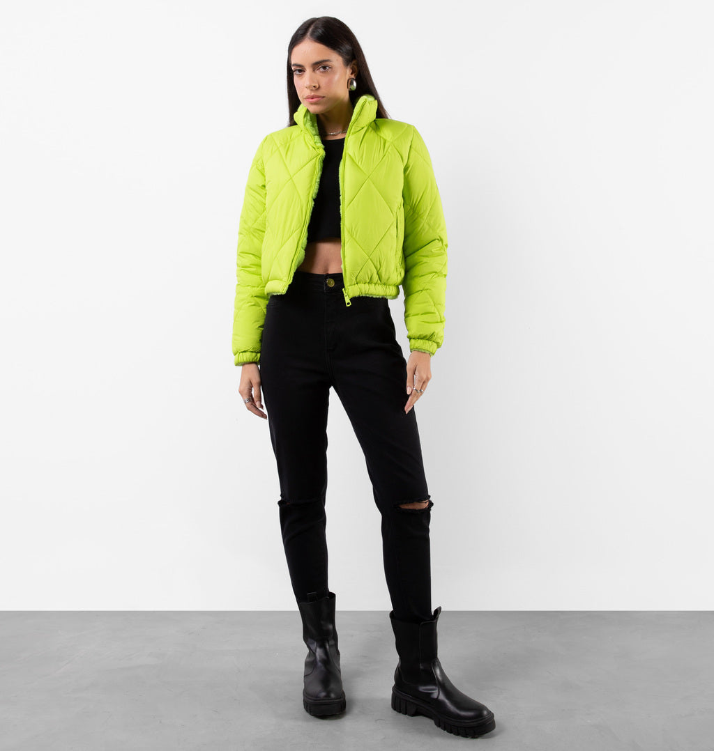 Jaqueta Puffer Dupla Face Com Bolsos