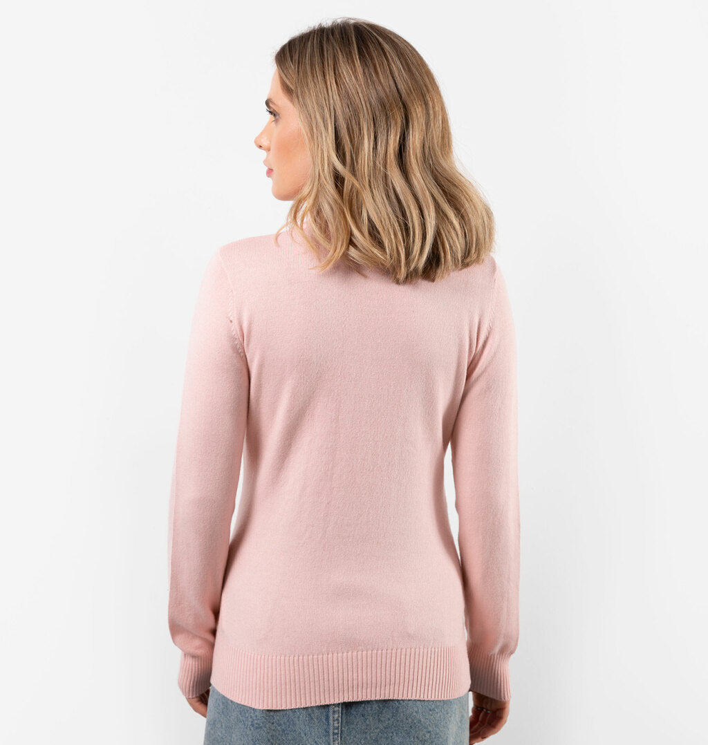 Blusa Em Tricot Com Meia Gola