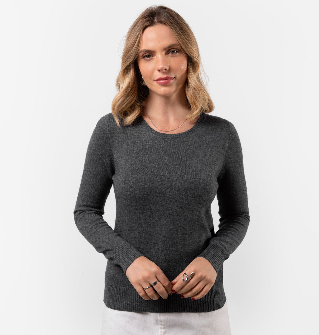 Blusa Em Tricot Com Mangas Longas