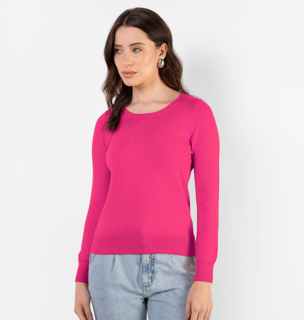 Blusa Em Tricot Com Mangas Longas